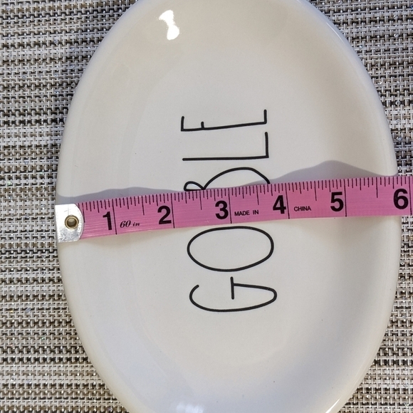 Rae Dunn GOBBLE Appetizer Snack Farmhouse Plates (x4) NWT - Picture 2 of 4